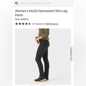 Duluth Trading NoGA Namastash Women's Black Pants Size L (27” inseam)